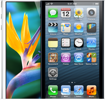 A new and improved 4" screen highlights the iPhone 5's offering